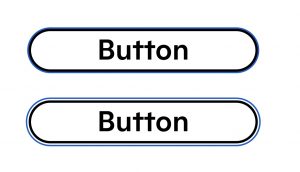 На изображении представлены две кнопки с текстом "Button". Верхняя кнопка имеет черную рамку, которая не соприкасается с ее краями, в то время как нижняя кнопка имеет рамку, цвет которой совпадает с цветом обводки, создавая визуальный эффект, что рамка не касается кнопки. Оба элемента имеют одинаковый текст и стиль, но различаются в оформлении рамки.