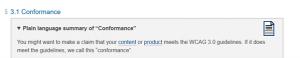 Скриншот раздела документации, где даётся определение соответствия (conformance) стандартам WCAG 3.0.